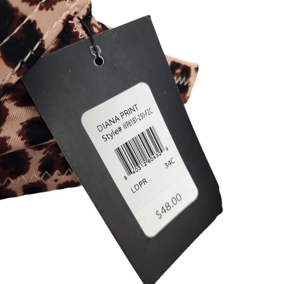 Fredericks Of Hollywood Diana Print Leopard Bra 34C Adjustable Straps Push Up - Picture 3 of 7